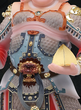 二郎神杨戬神像二郎显圣真君真身站汉白玉哮天犬华光大帝佛像摆件
