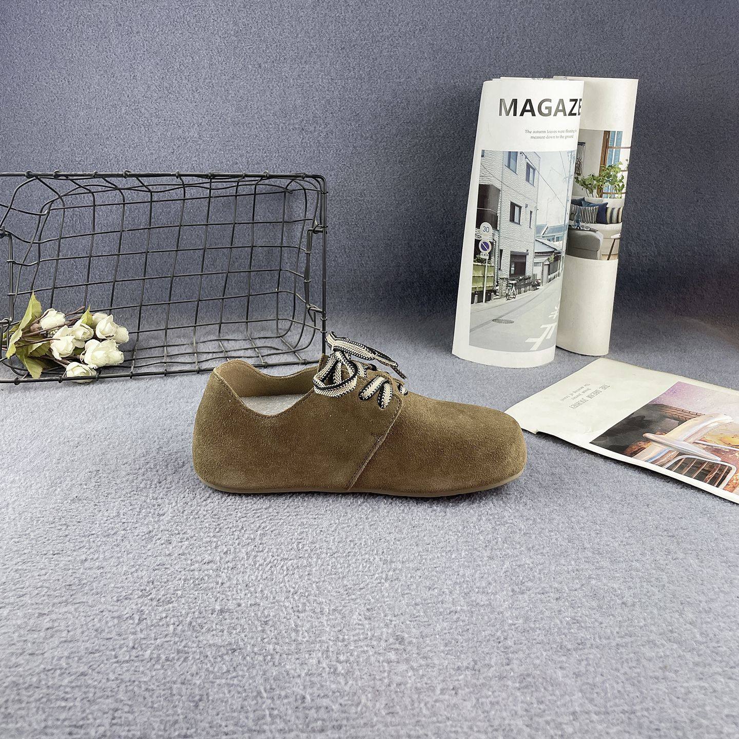 真皮专柜断码春秋新款磨砂牛皮平底内增高全包复古系带勃肯鞋女鞋,淘宝优惠券,粉丝福利购,淘宝优惠卷