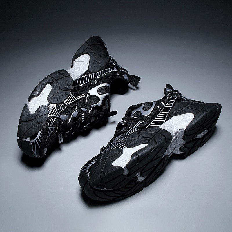 2026春季新款拼色老爹鞋男士时尚休闲鞋黑色网面透气厚底百搭男鞋,淘宝优惠券,粉丝福利购,淘宝优惠卷