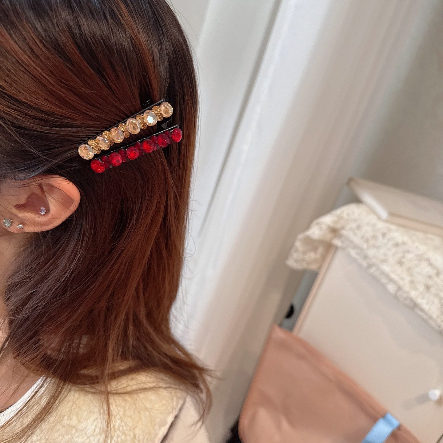气质精致百搭椭圆水钻女侧边夹刘海夹韩国感鸭嘴夹一字夹发卡,淘宝优惠券,粉丝福利购,淘宝优惠卷