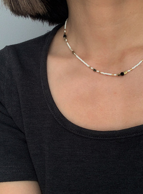 串珠项链复古锁骨链轻奢项链