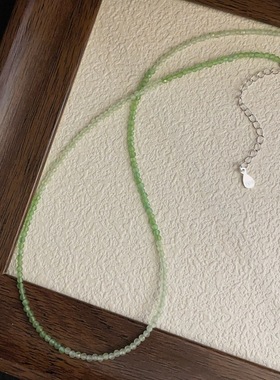 彩色多巴胺极细切面锆石锁骨项链