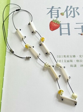 牛骨珠串珠项链女冷淡风锁骨链