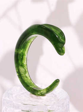 宽款亚克力度假夏季手镯黑檀文艺