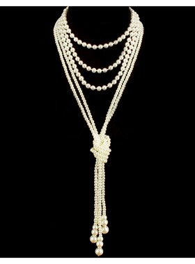 跨境多层珍珠项链 1920s复古宴会毛衣链 欧美跨境 pendant