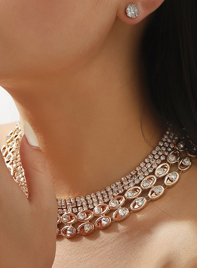 重工夸张多层金属爪链项链