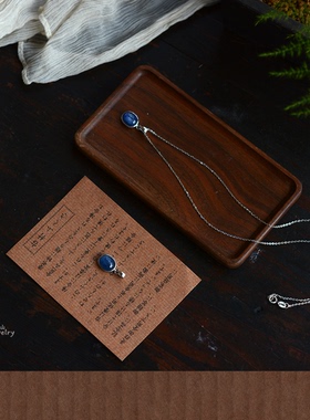 s925纯银天然蓝晶石项链