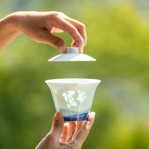 山水间远山茶具套装景德镇釉下彩手绘陶瓷功夫茶具高颜值简约茶器 - 图1