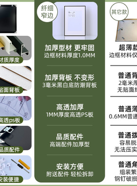 中式窄边门票相框装裱铝合金画框书法展示框收藏相框挂墙摆台定制