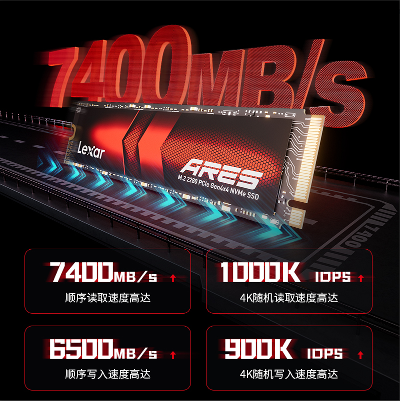 Lexar雷克沙ARES战神系列 512G 1TB 2TB NVMe M.2 SSD固态硬盘-图3