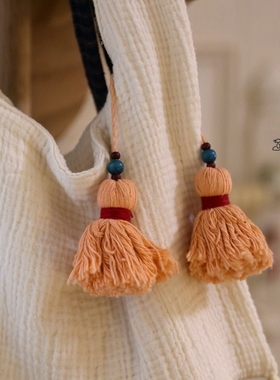 老挝棉线流苏挂件 东南亚进口包包服饰装饰点缀手工孤品可爱礼物