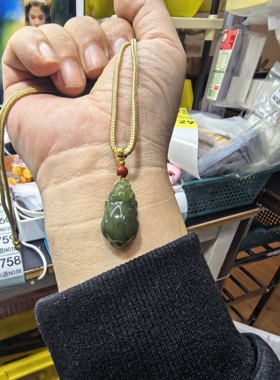 (金标129)天然和田玉貔貅吊坠(配国检证书))