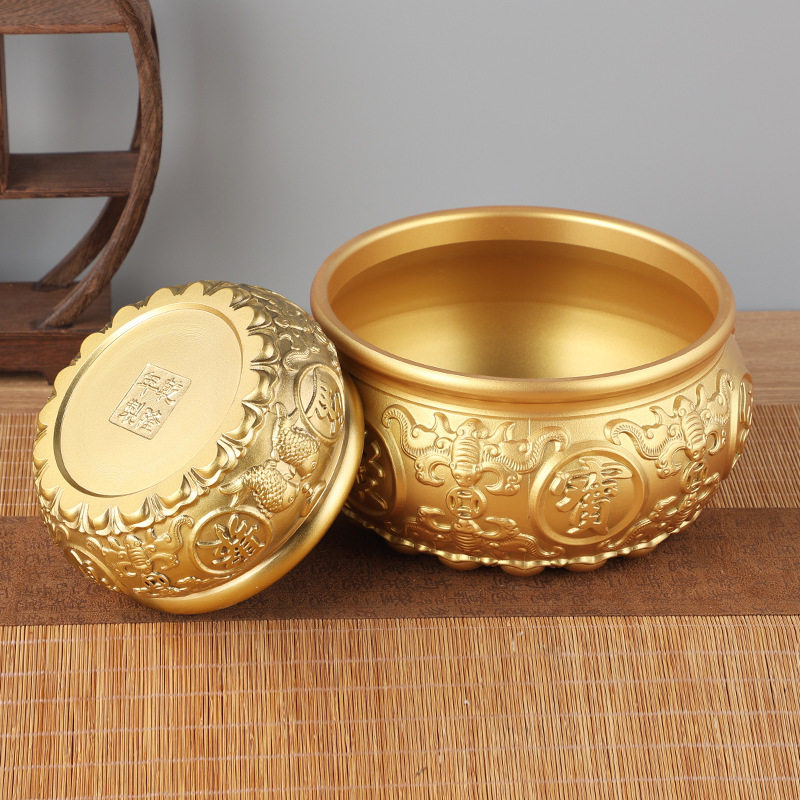 黄铜八福聚宝盆实心铜盆客厅摆件复古八福店铺开业装饰存钱罐礼品,淘宝优惠券,粉丝福利购,淘宝优惠卷