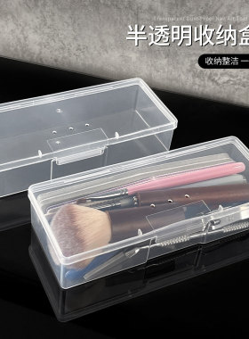 美甲工具收纳盒桌面整理搓条粉尘刷笔盒死皮剪饰品专用大容量盒子