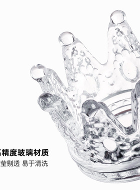 跨境美甲皇冠笔架ins收纳笔架玻璃水晶杯指甲工具光疗笔多调色杯