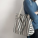 Classic striped canvas bag, versatile, double-sided, large capacity