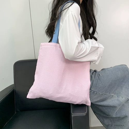 Японский шоппер, портативная сумка на одно плечо, универсальный тканевый мешок