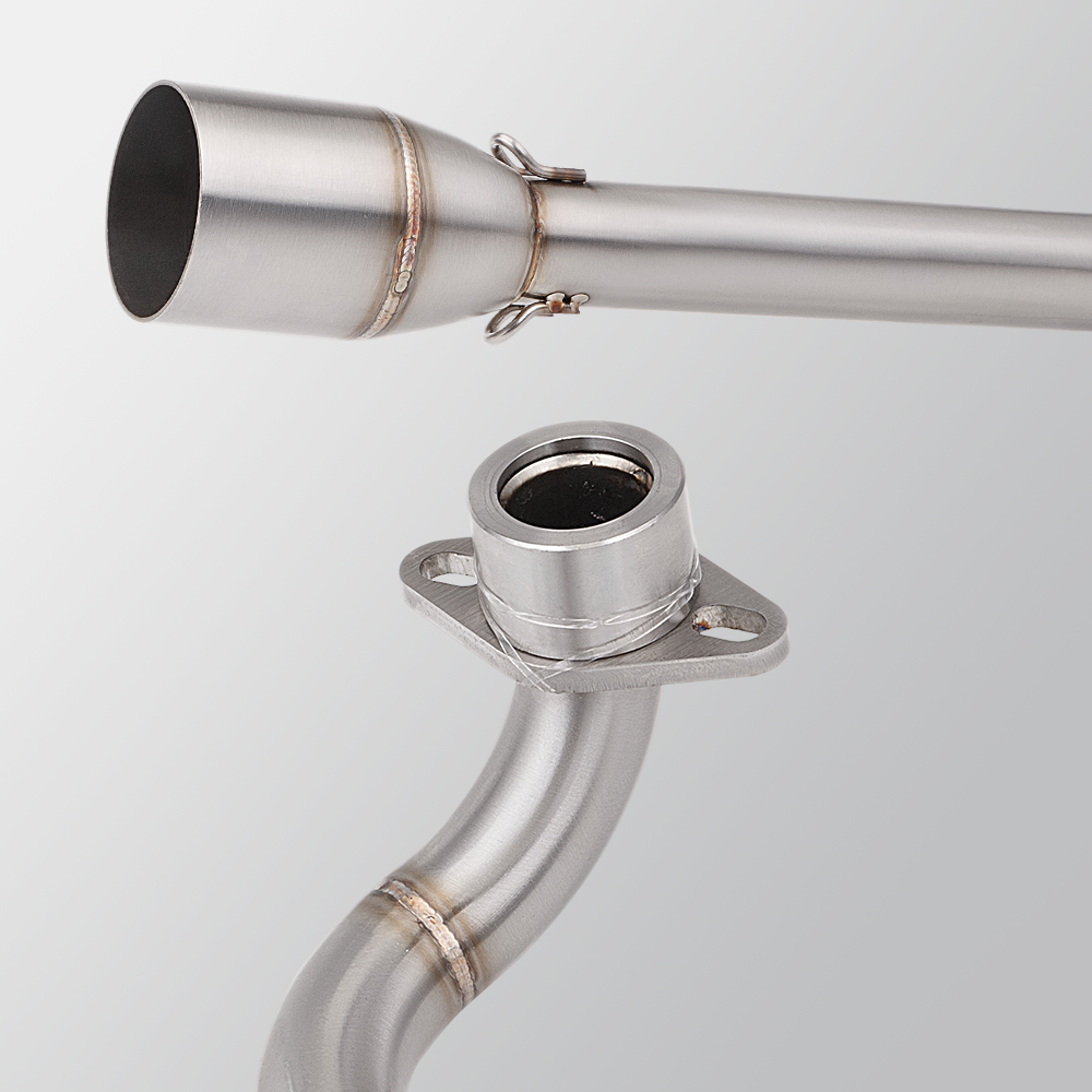 摩托踏板车排气管改装 赛科龙RT3不锈钢前段 尾段消声器 无损安装 - 图1