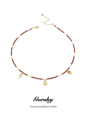 GORSKY小众设计复古风红玛瑙项链