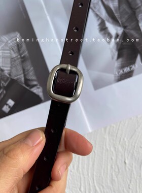 可爱小圆扣裤带牛皮带连衣裙多色