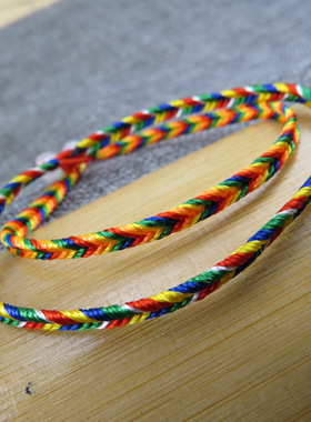 红色手链五彩首饰手绳编织五色线