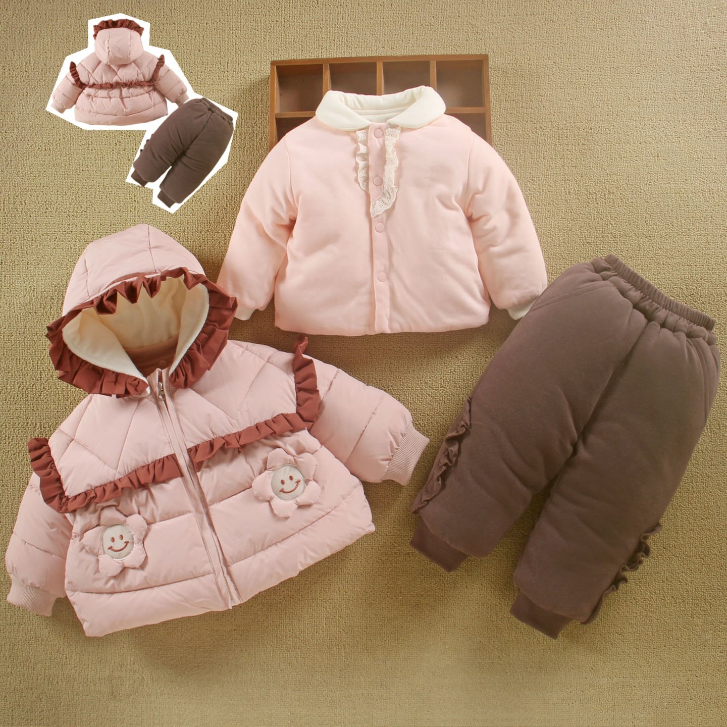 超好看女宝宝冬装加厚棉服袄分体外套装一岁童小婴儿衣服冬季外出,淘宝优惠券,粉丝福利购,淘宝优惠卷