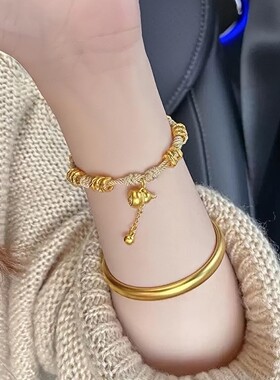 足金999黄金葫芦福禄手链送女友