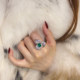 Luxurious super sparkling emerald large flower ring for women