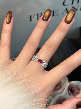 日常轻奢风超显白鸽血红红宝石戒