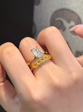 国风超闪碎碎冰金币钱币戒指