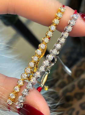 超闪红绳钻石手链仿真钻男女可戴