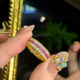 Super white ruby full diamond ring golden wide row ring