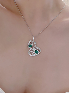 寓意超好的祖母绿葫芦项链