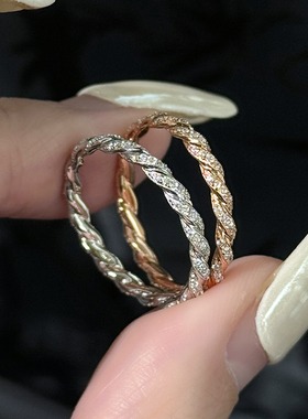 超百搭的麻花细戒指叠戴混搭神器