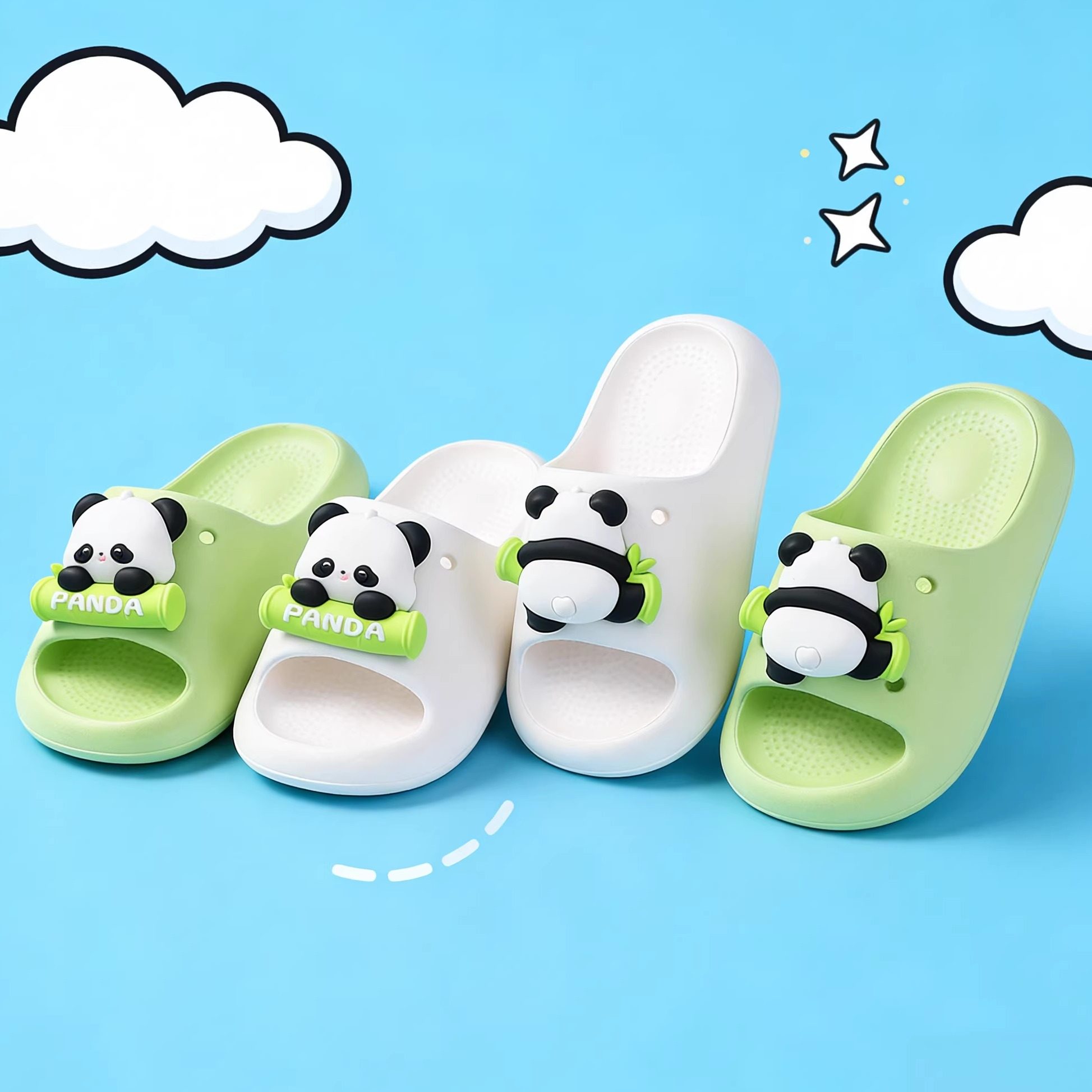 熊猫儿童拖鞋男女童女孩新款防滑凉拖鞋夏季室内洗澡亲子可爱卡通,淘宝优惠券,粉丝福利购,淘宝优惠卷