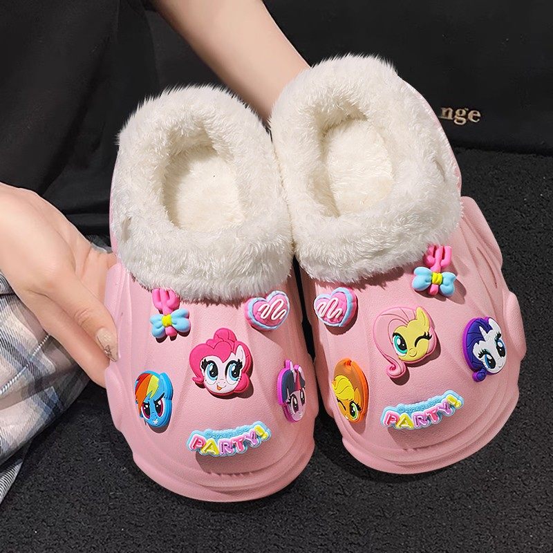 小马宝莉儿童拖鞋冬季棉鞋女童宝宝亲子棉拖鞋中童大童居家毛毛鞋,淘宝优惠券,粉丝福利购,淘宝优惠卷