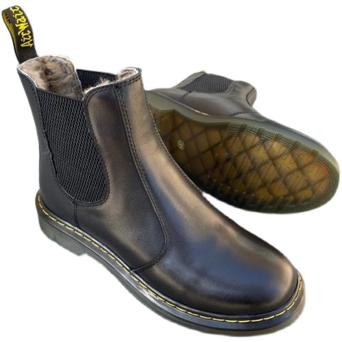 D家鞋库 好货！上等牛皮套筒女短靴 皮毛一体保暖切尔西靴 8068 - 图3