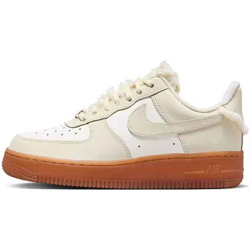 Nike Air Force 1 AF1 Low 透气 低帮板鞋 奶茶棕 白彩FN8912-111 - 图0