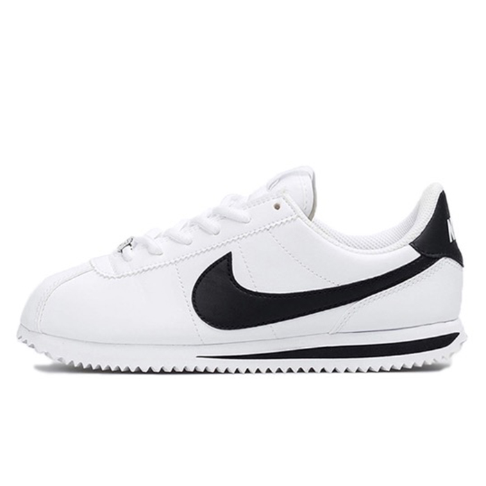 #耐克 Nike Cortez 阿甘 跑步鞋 GS 白黑 低帮 904764-102