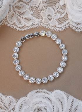 爆闪锆石银色满钻轻奢高级感精致