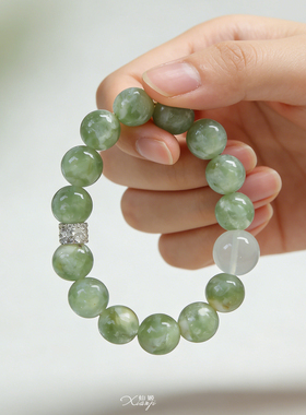 超火天然宝石显白绿色手链手串