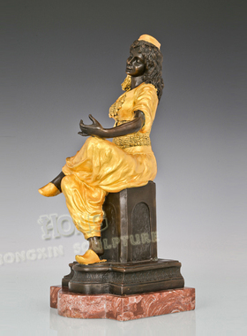 鸿鑫雕塑黄铜欧式人物装饰品摆件