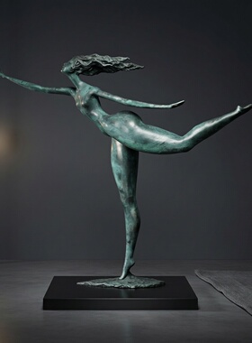 铜轻舞飞扬现代简约舞韵艺术摆件