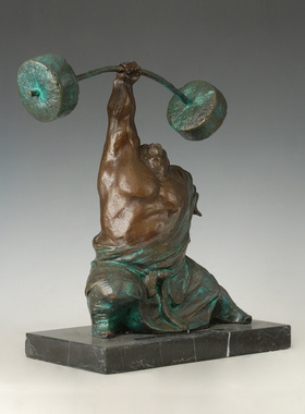 举重中式风武术校园书房桌面摆件