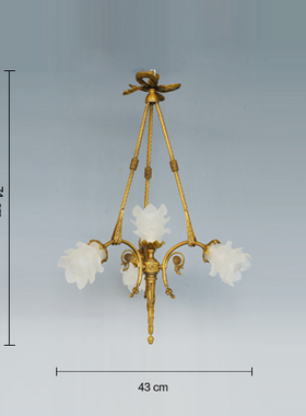 鸿鑫雕塑黄铜欧式客厅工艺灯摆件