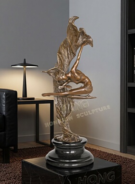 铜雕风之舞EPA232酒店家居客厅书房装饰收藏级艺术工艺品桌面摆件