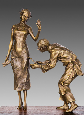 中式风人物办公室客厅桌面件包邮