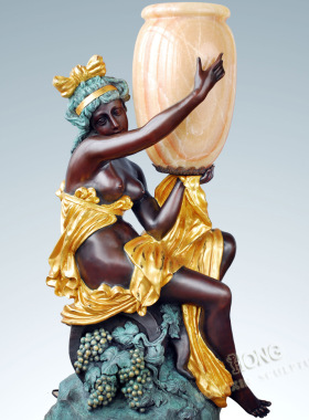 少女灯饰欧式风别墅大厅落地摆件