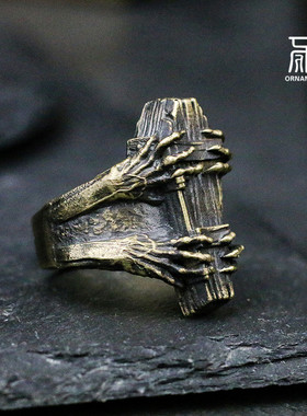 鬼爪纯银大气复古单身风戒指新品