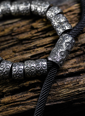 多宝手链礼物手环串珠袖口天珠复古男女款白铜圆珠子散珠子手串